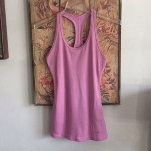 NIKE DRIFIT PINK STRETCH RIB BODYCON WORKOUT TANK TOP S